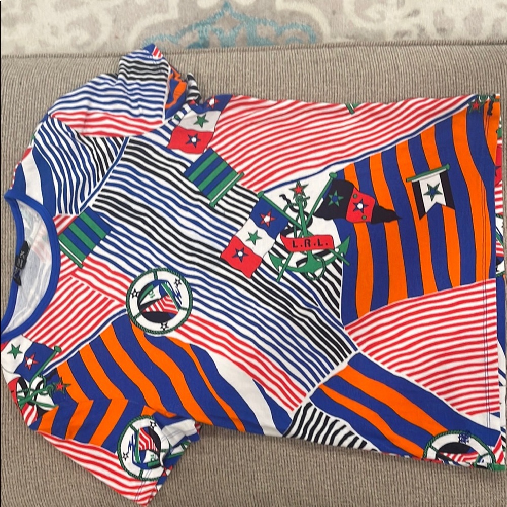 Lauren Ralph Lauren Women's Nautical Flag Tee - Blue, Red, Orange, Green